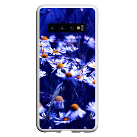 Чехол для Samsung Galaxy S10 с принтом Ромашки в Курске, Силикон | Область печати: задняя сторона чехла, без боковых панелей | лепестки | прикольные картинки | ромашки | цветочки | цветы