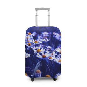 Чехол для чемодана 3D с принтом Ромашки в Курске, 86% полиэфир, 14% спандекс | двустороннее нанесение принта, прорези для ручек и колес | лепестки | прикольные картинки | ромашки | цветочки | цветы