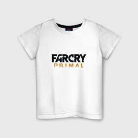 Детская футболка хлопок с принтом Far cry primal logo в Курске, 100% хлопок | круглый вырез горловины, полуприлегающий силуэт, длина до линии бедер | 