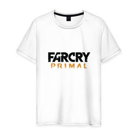 Мужская футболка хлопок с принтом Far cry primal logo в Курске, 100% хлопок | прямой крой, круглый вырез горловины, длина до линии бедер, слегка спущенное плечо. | 