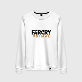 Женский свитшот хлопок с принтом Far cry primal logo в Курске, 100% хлопок | прямой крой, круглый вырез, на манжетах и по низу широкая трикотажная резинка  | 