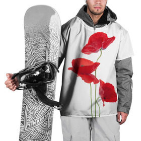 Накидка на куртку 3D с принтом Маки в Курске, 100% полиэстер |  | field | flowers | poppies | poppy | red | wild | красные | мак | маки | поле | полевые | цветы