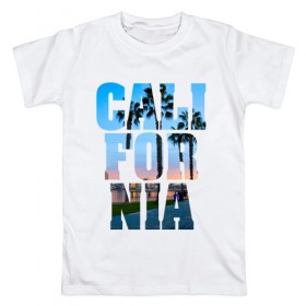 Мужская футболка хлопок с принтом Калифорния 2 в Курске, 100% хлопок | прямой крой, круглый вырез горловины, длина до линии бедер, слегка спущенное плечо. | калифорния | отдых | страны