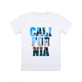 Детская футболка хлопок с принтом Калифорния 2 в Курске, 100% хлопок | круглый вырез горловины, полуприлегающий силуэт, длина до линии бедер | калифорния | отдых | страны