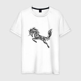 Мужская футболка хлопок с принтом Black unicorn в Курске, 100% хлопок | прямой крой, круглый вырез горловины, длина до линии бедер, слегка спущенное плечо. | 