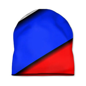 Шапка 3D с принтом Российский флаг в Курске, 100% полиэстер | универсальный размер, печать по всей поверхности изделия | косой | наклонный | триколор
