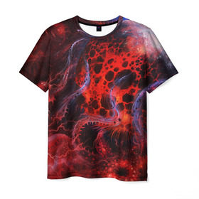 Мужская футболка 3D с принтом Красная планета в Курске, 100% полиэфир | прямой крой, круглый вырез горловины, длина до линии бедер | звёзды | космическое пространство | космос | планета | созвездие