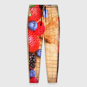 Мужские брюки 3D с принтом Ягодки в Курске, 100% полиэстер | манжеты по низу, эластичный пояс регулируется шнурком, по бокам два кармана без застежек, внутренняя часть кармана из мелкой сетки | красная | малина | новая | ягода | ягодная