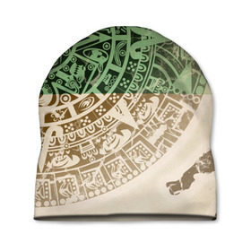 Шапка 3D с принтом Народ Майя 2 в Курске, 100% полиэстер | универсальный размер, печать по всей поверхности изделия | античный | ацтеки | гранж | живопись | культура | майя | орнамент | ретро | старинный | элемент