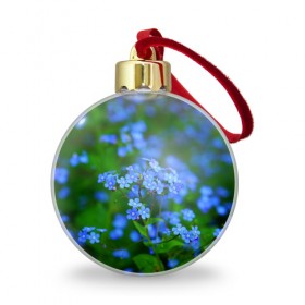 Ёлочный шар с принтом Синие цветы в Курске, Пластик | Диаметр: 77 мм | лепестки | прикольные картинки | цветочки | цветы