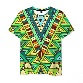 Мужская футболка 3D с принтом Этно в Курске, 100% полиэфир | прямой крой, круглый вырез горловины, длина до линии бедер | tribal | абстракция | геометрия | лето | узоры | этника | этно
