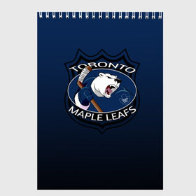 Скетчбук с принтом Toronto Maple Leafs в Курске, 100% бумага
 | 48 листов, плотность листов — 100 г/м2, плотность картонной обложки — 250 г/м2. Листы скреплены сверху удобной пружинной спиралью | Тематика изображения на принте: nhl | toronto maple leafs | спорт | хоккей