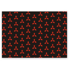 Поздравительная открытка с принтом Mitsubishi в Курске, 100% бумага | плотность бумаги 280 г/м2, матовая, на обратной стороне линовка и место для марки
 | Тематика изображения на принте: митсубиси