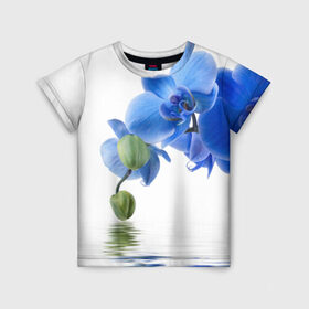 Детская футболка 3D с принтом Веточка орхидеи в Курске, 100% гипоаллергенный полиэфир | прямой крой, круглый вырез горловины, длина до линии бедер, чуть спущенное плечо, ткань немного тянется | ветка | красота | нежность | орхидея | природа | растение | фауна | цветок | цветы
