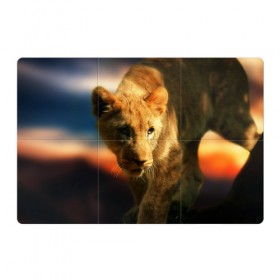 Магнитный плакат 3Х2 с принтом Львица в Курске, Полимерный материал с магнитным слоем | 6 деталей размером 9*9 см | Тематика изображения на принте: lion | голова животного | дикая кошка | кот | лев | цвет