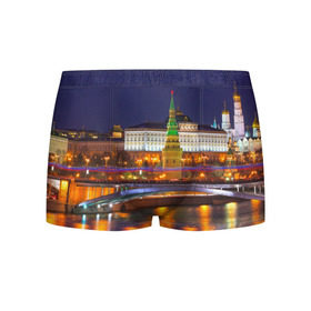 Мужские трусы 3D с принтом Москва (Кремль) в Курске, 50% хлопок, 50% полиэстер | классическая посадка, на поясе мягкая тканевая резинка | Тематика изображения на принте: moscow | russia | кремль | москва | столица