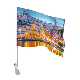 Флаг для автомобиля с принтом Португалия в Курске, 100% полиэстер | Размер: 30*21 см | europe | lisbon | portugal | европа | ес | загар | каникулы | купание | лиссабон | море | отдых | отпуск | пляж | португалия | туризм