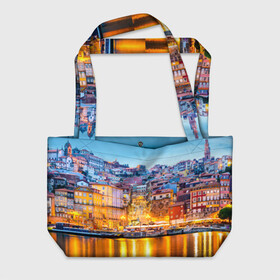Пляжная сумка 3D с принтом Португалия в Курске, 100% полиэстер | застегивается на металлическую кнопку; внутренний карман застегивается на молнию. Стенки укреплены специальным мягким материалом, чтобы защитить содержимое от несильных ударов
 | Тематика изображения на принте: europe | lisbon | portugal | европа | ес | загар | каникулы | купание | лиссабон | море | отдых | отпуск | пляж | португалия | туризм