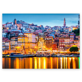 Поздравительная открытка с принтом Португалия в Курске, 100% бумага | плотность бумаги 280 г/м2, матовая, на обратной стороне линовка и место для марки
 | europe | lisbon | portugal | европа | ес | загар | каникулы | купание | лиссабон | море | отдых | отпуск | пляж | португалия | туризм