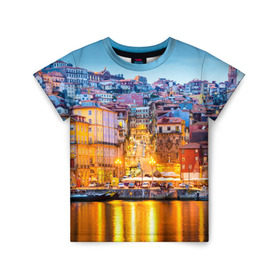 Детская футболка 3D с принтом Португалия в Курске, 100% гипоаллергенный полиэфир | прямой крой, круглый вырез горловины, длина до линии бедер, чуть спущенное плечо, ткань немного тянется | europe | lisbon | portugal | европа | ес | загар | каникулы | купание | лиссабон | море | отдых | отпуск | пляж | португалия | туризм