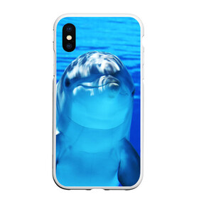 Чехол для iPhone XS Max матовый с принтом Дельфин в Курске, Силикон | Область печати: задняя сторона чехла, без боковых панелей | Тематика изображения на принте: вода | дельфин | море | отдых | отпуск | подводный мир | туризм
