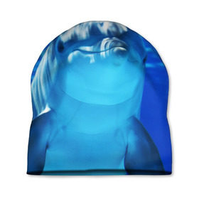 Шапка 3D с принтом Дельфин в Курске, 100% полиэстер | универсальный размер, печать по всей поверхности изделия | вода | дельфин | море | отдых | отпуск | подводный мир | туризм