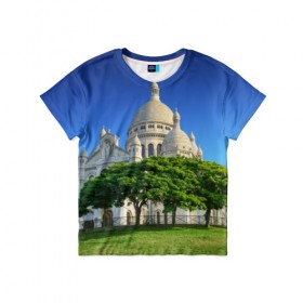 Детская футболка 3D с принтом Париж в Курске, 100% гипоаллергенный полиэфир | прямой крой, круглый вырез горловины, длина до линии бедер, чуть спущенное плечо, ткань немного тянется | paris | париж | франция