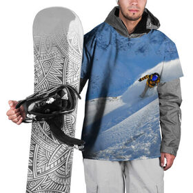 Накидка на куртку 3D с принтом Спуск в Курске, 100% полиэстер |  | гора | зима | лыжник | снег | спорт | спуск