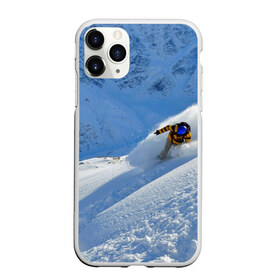 Чехол для iPhone 11 Pro матовый с принтом Спуск в Курске, Силикон |  | гора | зима | лыжник | снег | спорт | спуск