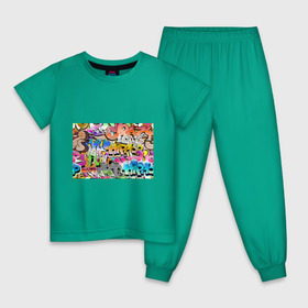Детская пижама хлопок с принтом Пикассо из будущего в Курске, 100% хлопок |  брюки и футболка прямого кроя, без карманов, на брюках мягкая резинка на поясе и по низу штанин
 | искусство | радуга | улицы