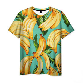Мужская футболка 3D с принтом Банан в Курске, 100% полиэфир | прямой крой, круглый вырез горловины, длина до линии бедер | banana | банан | бананы | паттерн