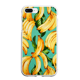 Чехол для iPhone 7Plus/8 Plus матовый с принтом Банан в Курске, Силикон | Область печати: задняя сторона чехла, без боковых панелей | Тематика изображения на принте: banana | банан | бананы | паттерн