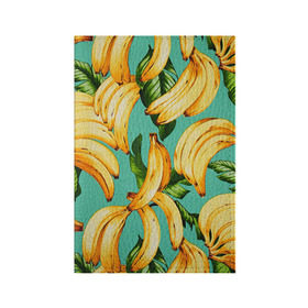 Обложка для паспорта матовая кожа с принтом Банан в Курске, натуральная матовая кожа | размер 19,3 х 13,7 см; прозрачные пластиковые крепления | Тематика изображения на принте: banana | банан | бананы | паттерн