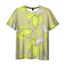 Мужская футболка 3D с принтом Банан 8 в Курске, 100% полиэфир | прямой крой, круглый вырез горловины, длина до линии бедер | banana | банан | бананы | паттерн