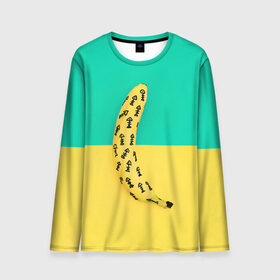 Мужской лонгслив 3D с принтом Банан 5 в Курске, 100% полиэстер | длинные рукава, круглый вырез горловины, полуприлегающий силуэт | banana | fashion | банан | бананы | мода