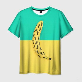 Мужская футболка 3D с принтом Банан 5 в Курске, 100% полиэфир | прямой крой, круглый вырез горловины, длина до линии бедер | banana | fashion | банан | бананы | мода