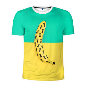 Мужская футболка 3D спортивная с принтом Банан 5 в Курске, 100% полиэстер с улучшенными характеристиками | приталенный силуэт, круглая горловина, широкие плечи, сужается к линии бедра | banana | fashion | банан | бананы | мода