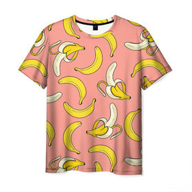Мужская футболка 3D с принтом Банан 1 в Курске, 100% полиэфир | прямой крой, круглый вырез горловины, длина до линии бедер | banana | банан | бананы | паттерн