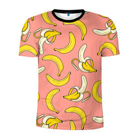 Мужская футболка 3D спортивная с принтом Банан 1 в Курске, 100% полиэстер с улучшенными характеристиками | приталенный силуэт, круглая горловина, широкие плечи, сужается к линии бедра | banana | банан | бананы | паттерн