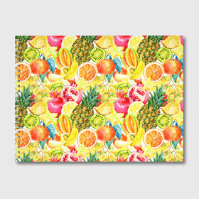Альбом для рисования с принтом Веселые фрукты 1 в Курске, 100% бумага
 | матовая бумага, плотность 200 мг. | апельсин | арбуз | банан | виноград | груша | киви | овощи | питание | ппп | правильное | тайланд | фрукт | яблоко