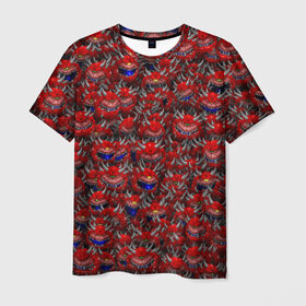 Мужская футболка 3D с принтом Какодемоны (pixel-art) в Курске, 100% полиэфир | прямой крой, круглый вырез горловины, длина до линии бедер | doom | демон | дум