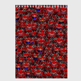 Скетчбук с принтом Какодемоны (pixel-art) в Курске, 100% бумага
 | 48 листов, плотность листов — 100 г/м2, плотность картонной обложки — 250 г/м2. Листы скреплены сверху удобной пружинной спиралью | Тематика изображения на принте: doom | демон | дум