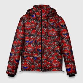 Мужская зимняя куртка 3D с принтом Какодемоны (pixel-art) в Курске, верх — 100% полиэстер; подкладка — 100% полиэстер; утеплитель — 100% полиэстер | длина ниже бедра, свободный силуэт Оверсайз. Есть воротник-стойка, отстегивающийся капюшон и ветрозащитная планка. 

Боковые карманы с листочкой на кнопках и внутренний карман на молнии. | Тематика изображения на принте: doom | демон | дум