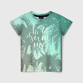 Детская футболка 3D с принтом HAWAII 8 в Курске, 100% гипоаллергенный полиэфир | прямой крой, круглый вырез горловины, длина до линии бедер, чуть спущенное плечо, ткань немного тянется | Тематика изображения на принте: hawaii | гаваи | лето | океан | отдых | пальмы | пляж | серф