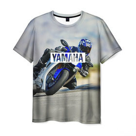 Мужская футболка 3D с принтом Yamaha 5 в Курске, 100% полиэфир | прямой крой, круглый вырез горловины, длина до линии бедер | yamaha