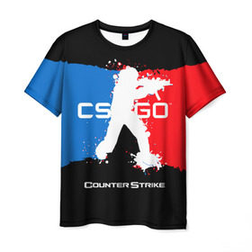 Мужская футболка 3D с принтом CS GO в Курске, 100% полиэфир | прямой крой, круглый вырез горловины, длина до линии бедер | cs | cs go | csgo | go | го | контр страйк | контра | кс | кс го | ксго | спецназ | террористы