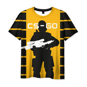 Мужская футболка 3D с принтом CS GO в Курске, 100% полиэфир | прямой крой, круглый вырез горловины, длина до линии бедер | cs | cs go | csgo | go | го | контр страйк | контра | кс | кс го | ксго | спецназ | террористы
