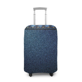 Чехол для чемодана 3D с принтом Джинс в Курске, 86% полиэфир, 14% спандекс | двустороннее нанесение принта, прорези для ручек и колес | синий | ткань