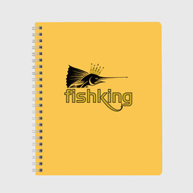 Тетрадь с принтом Рыбалка в Курске, 100% бумага | 48 листов, плотность листов — 60 г/м2, плотность картонной обложки — 250 г/м2. Листы скреплены сбоку удобной пружинной спиралью. Уголки страниц и обложки скругленные. Цвет линий — светло-серый
 | fish | fishing | king fish | swordfish | рыба | рыба меч | рыбалка | царь рыба