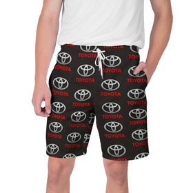 Мужские шорты 3D с принтом Toyota в Курске,  полиэстер 100% | прямой крой, два кармана без застежек по бокам. Мягкая трикотажная резинка на поясе, внутри которой широкие завязки. Длина чуть выше колен | тайота